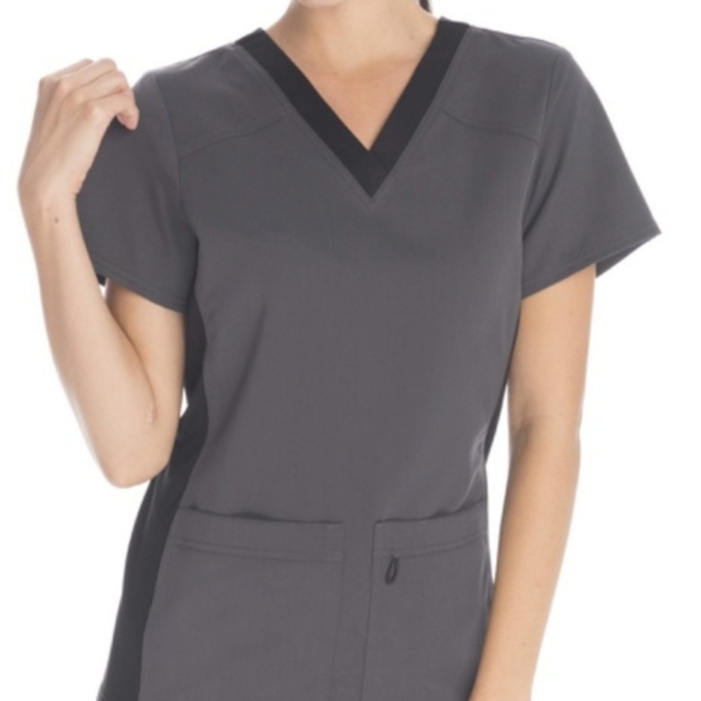 Gray with black xs scrub top